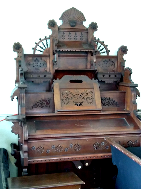 1880 pump organ used frequently at the Meetinghouse
