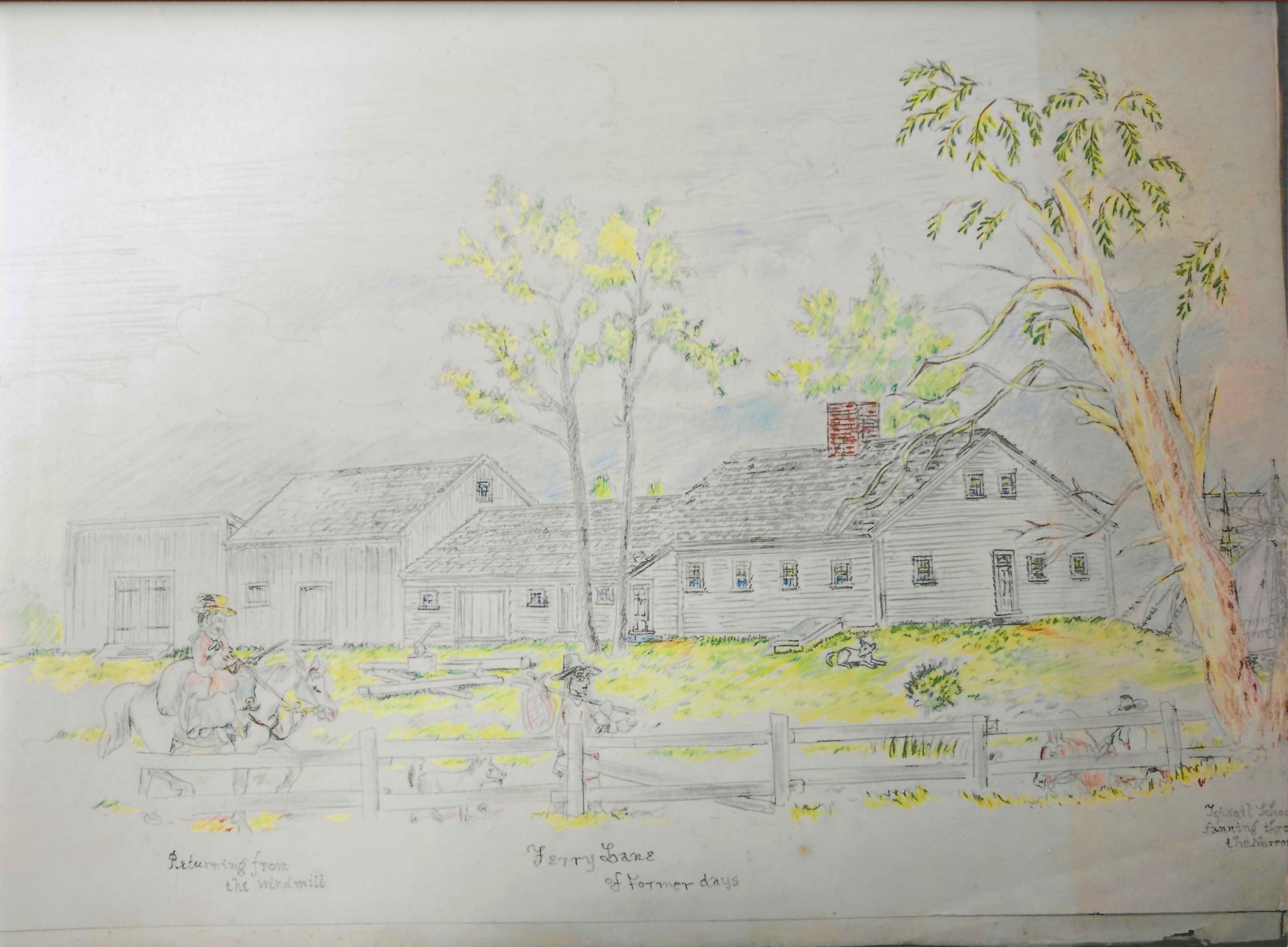 Historical treasure, the John Tarr House. Drawing by William Berry circa 1930s.